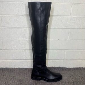 Stuart Weitzman Women Bots Over the Knee Black Leather Size 6.5B